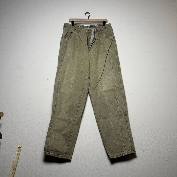 Blues Ally Other - VTG 90s Blues Ally Straight Fit Denim Jean Pant Men 34x32 Beige Streetwear Brown
